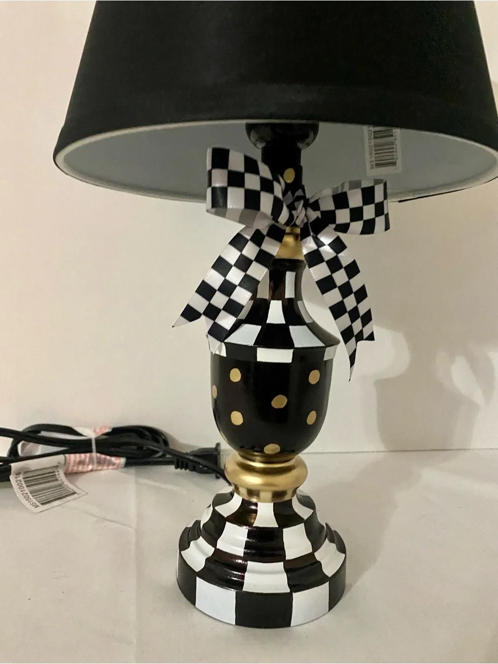 MacKenzie Childs inspired hand painted 15” accent lamp